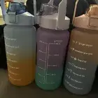3 Portable Motivational Water Bottle $9 Each With Time Marker & Lanyard -