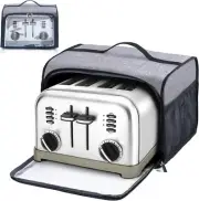 Toaster Cover with Base for 4 Slice Wide For 4 Toaster, Grey
