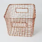 Alchemade Contemporary Industrial Style Copper Wire Storage Basket (8"x7"