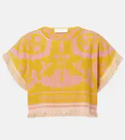 [Zimmermann] Zimmermann Wylie fringed cotton terry crop top AU 6 yellow