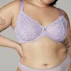 Savage X FENTY NWT Unlined Lace Purple Leopard Bra Lingerie Size 38DD Lingerie