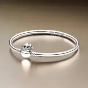 Stitch Charm Bangle Bracelet 925 Sterling Silver Bangle Bracelet