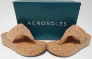 Aerosoles Delia Size US 10 M Women's T-Strap Slide Thong Platform Sandals Cork