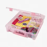 BlushCraft 1-Compartment Art Satchel, Lucent Pink Organizer, 1-Pack