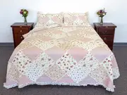 Patchwork Bed Quilt Sarah Rose Coverlet King Single 195x235cm