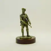 Solid Bronze Statuette Figurine: French Napoleonic Army Cannoneer Artilleryman
