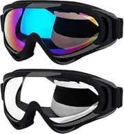 Snow Goggles 2-Pack, UV Protection, Ski and Snowboard Eyewear, Black