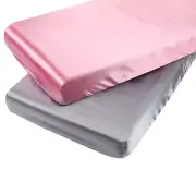 Satin Pack Play Sheet Set 2 Pack Ultra Soft Silk Fitted Mini Crib Sheets Playard