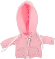 Vaguelly Miniature Cute Doll Hoodie Pink DIY Outfit for 1/12 Scale Collectible Dolls for Doll House Play and Doll Collectors Accessories