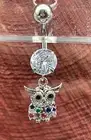 14 Gauge Baby Owl Belly Button Ring Stainless Steel Cubic Zirconia
