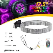 4x 17.5" RGB LED Wheel Ring Lights Bluetooth APP Truck for Car Rim Light Chasing