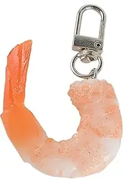 [Generic] Simulated Seafood Shrimp Keychain - Shrimp Keychain Charm | Food Keychain Charm, Fake Shrimp Keychain Key Ring Pendant, Funny Food Pendant For Women's Bag, Creative Keyring Fun Cute For Car Key