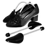 2Pair Black Plastic Portable Adjustable Spring Shoe Trees Shoe Shapers Shoe Form