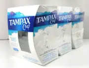 3 Tampax Cup Regular Flow Menstrual Cup Carry Case 12 Hour Protection Sealed