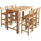 NNEVL Bar Table and Chair Set 7 Pieces Solid Acacia Wood