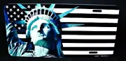 AMERICAN FLAG LADY LIBERTY STATUE OF LIBERTY Metal Novelty Car license Plate tag