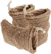 ASAKKURA Handmade Jute Soap Bag Set Mesh Foaming Net for Bars Exfoliating Pouches and Holder