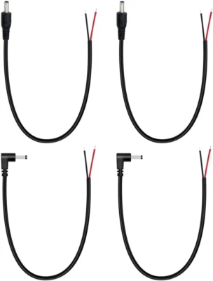 4 Pcs DC Power Pigtail Cable Male,Replacement 3.5Mmx1.35Mm 90 Degree Right Angle