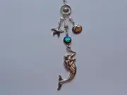 NAUTICAL MERMAID SEA SHELLS BEACH SEA REAR VIEW MIRROR CAR CHARM MOBILE ORNAMENT