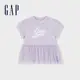 Gap 女童裝 Logo純棉印花圓領短袖T恤-紫色(890373)