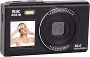 5K UHD Digital Camera for Photography, 80MP Vlogging Camera with Built in Flash, 18x Digital Zoom, Autofocus WiFi Selfie Cameras for Travel Recording (32GB)