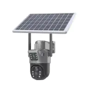 6MP Dual Lens WIFI 4G LTE Solar Powered Camera Dual Screen Outdoor IP Camera Solar Panel Audio PIR Security Surveillance