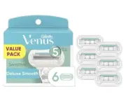 Gillette Venus Extra Smooth Sensitive Womens Razor Blade Refills, 6 Count