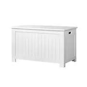 Kids Wooden Toy Chest Storage Blanket Box White Children Room Organiser