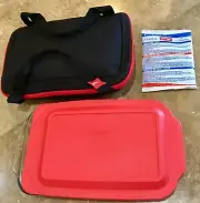 1 Set 3-QT Pyrex Glass Food Storage Containers Carrier Bag Bakeware Baking Dish