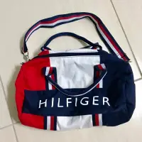 在飛比找蝦皮購物優惠-Tommy Hilfiger 斜背手提帆布圓筒包