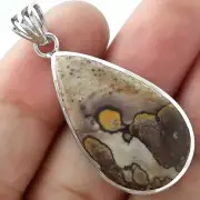 Natural Coffee Bean Jasper 925 Sterling Silver Pendant Jewelry P-1002