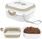 Collapsible Dog Water Bowl - Portable Travel Bowl for Dogs and Cats - Carry Pet Food - Collapsible Pet Water and Food Bowl - Convenient Feeding and Storage Solution - Food Storage Solution (White)