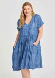 ts Taking Shape Dress Size 16 Ikat Print Pocket style NWT