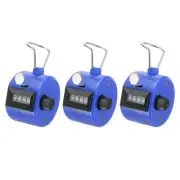 3Pcs Clicker Counter 4-Digit Hand Tally Counter Mechanical Click Counter Blue