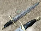 21.25" Custom Hand Made Beautiful Damascus steel double edge Sword knife (3005)