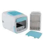 (Blue)Portable Mini Multi Function USB LED Air Cooler Humidifier Cooling Fan US