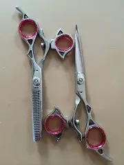 6" Hair Cutting+Thinning Set Barber Scissors Shears Razor Edge Sharp Swivel