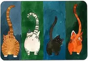 MUNEFE Cat Pattern Welcome Doormat, Cat Door Welcome Mats, Cat Pattern Entry Door Foot Mat for Front Door for Entryway Porch Cat Lover(40x60cm)