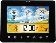 Zerodis Weather Forecast Station Clock,Indoor Outdoor Touch Digital Time RF Sensing Hygrograph Thermometer Humidity Meter Weather Monitor Alarm Clock for Living Room Baby Room Garage