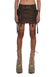 [DARKER WAVS] Frequency Cargo Mini Skirt - Cedar