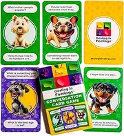 Dealing in Feelings Conversation Starter Cards for Kids - Family Questions Card Game -Kids Conversation Cards-Question Card Game for Families to Connect and Talk Together.
