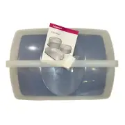 VGT Tupperware Bake N Take Cake Cupcake Carrier Takers Blue Rectangle W/ Handle