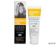 Invisible Zinc Sheer Defence SPF50 Facial Moisturiser 50g - Light