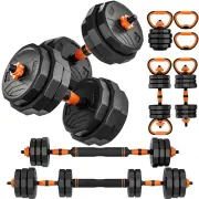 4-in-1 Adjustable Dumbbells Set, up to 88lb, Barbell, Kettlebells, Push up Stand