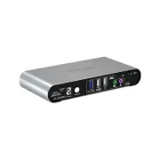2 Computer 2 Monitors(1HDMI 1DP) MST KVM Switch 4K@60Hz, DP MST USB 3.0 Dual ...