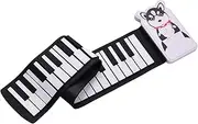 Portable 49-Key Roll-up Electronic Piano Keyboard 8 Tones 6 Demos Record Funtion Built-in Speaker with Echo Sustain Trill Effect 3.5mm Output with Built-in Battery Puppy