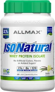 ALLMAX ISONATURAL Whey Protein Isolate, Vanilla - 2 Lb - 27 Grams of Protein per