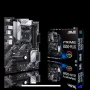 Asus PRIME B550-PLUS AMD B550 (Ryzen AM4) ATX motherboard with dual M.2, PCIe 4.0, 1 Gb Ethernet, DisplayPort/HDMI, SATA 6 Gbps, USB 3.2 Gen 2 Type-A and Type-C, and Aura Sync RGB headers support