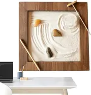 Zen Garden Sand,Wooden Desk Zen Garden | Retro Desk Decor, Beautiful Home Decor, Zen Sand for Relaxation, Meditation, Puchen