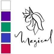 Magical Unicorn, Vinyl Decal Sticker, Multiple Colors & Sizes #7066